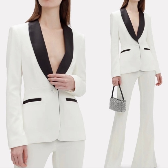 COPY - L’Agence satin trim smoking jacket - Picture 1 of 6